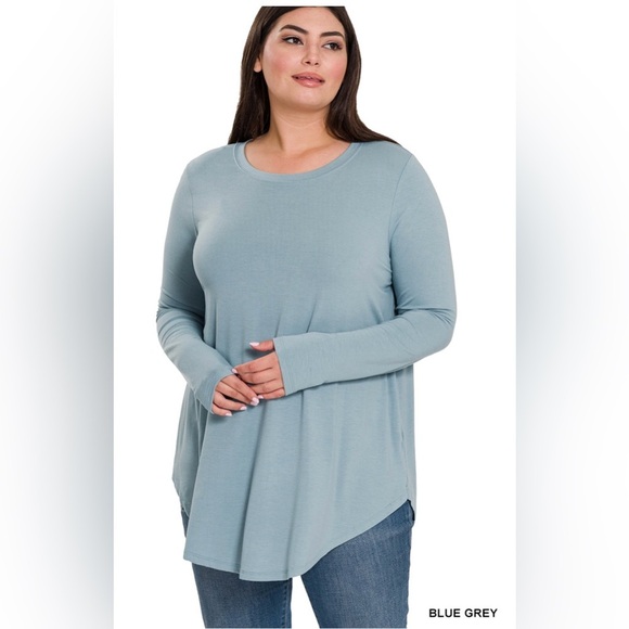 New! Plus Size Women's Blue/Grey Long Sleeve Top
Sizes 1X 2X 3X - Picture 2 of 4